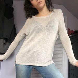 sheer cream back cutout